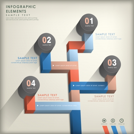 realistic vector abstract 3d paper infographic elementsのイラスト素材