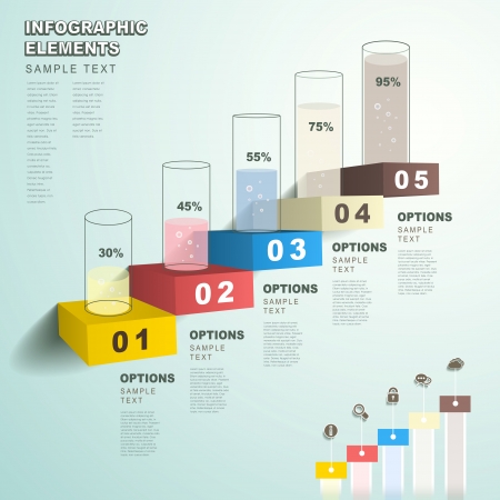 vector abstract flat design bar chart infographic elementsのイラスト素材