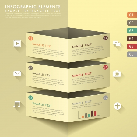 vector abstract flat design infographic elementsのイラスト素材