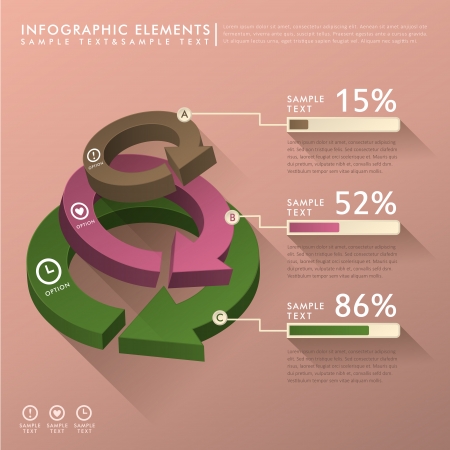 vector abstract flat design chart tower infographic elementsのイラスト素材