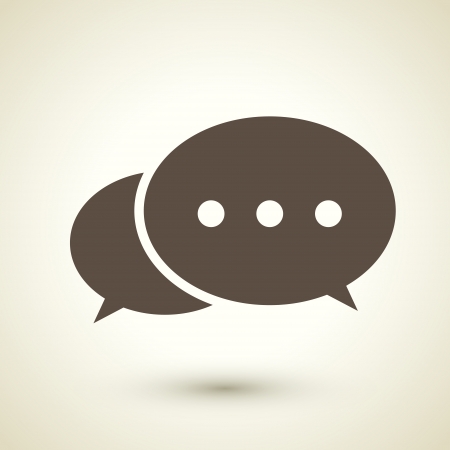 retro style bubble speech icon isolated on brown backgroundのイラスト素材