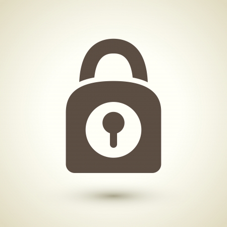 retro style lock icon isolated on brown backgroundのイラスト素材