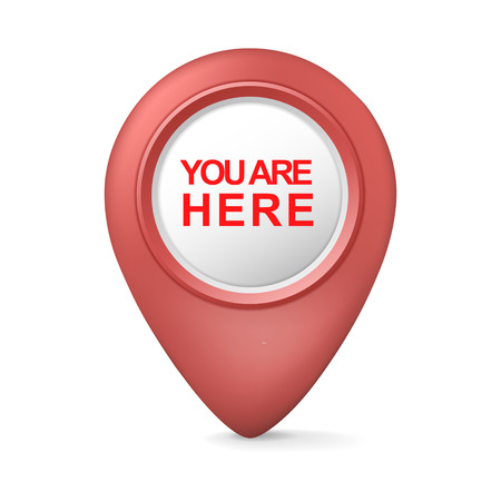3d you are here symbol isolated white backgroundのイラスト素材
