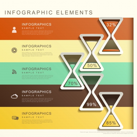modern abstract banner with hourglass infographic elementsのイラスト素材