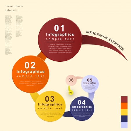 flat style abstract flow chart infographic elementsのイラスト素材
