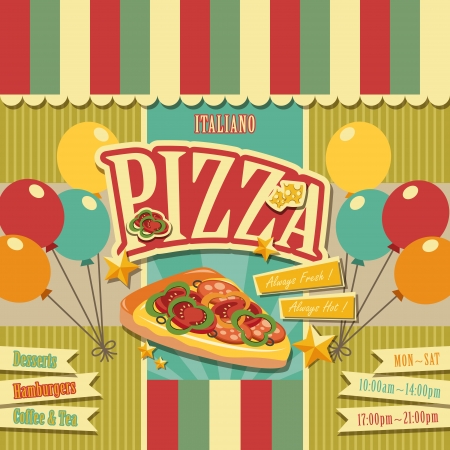 vector pizzeria menu brochure cover design templateのイラスト素材