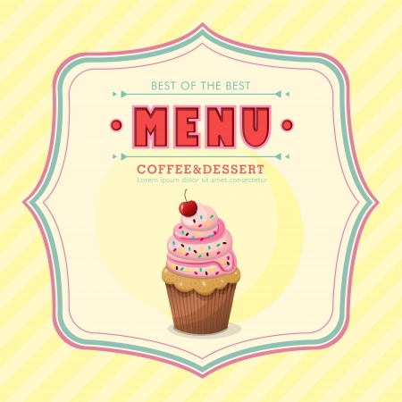 restaurant ice cream menu cover vector design templateのイラスト素材