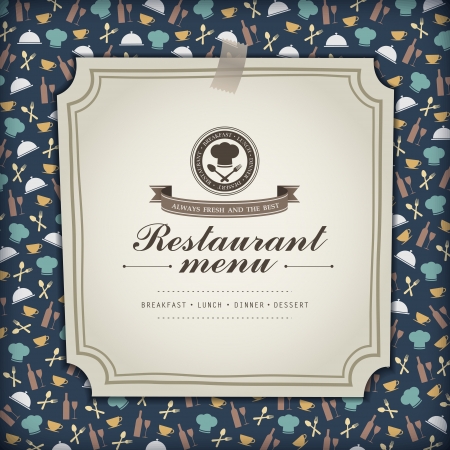 vector restaurant menu brochure cover design templateのイラスト素材