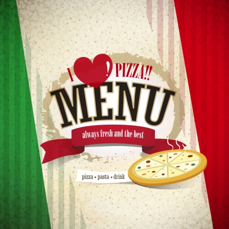 vector pizzeria menu brochure cover design templateのイラスト素材