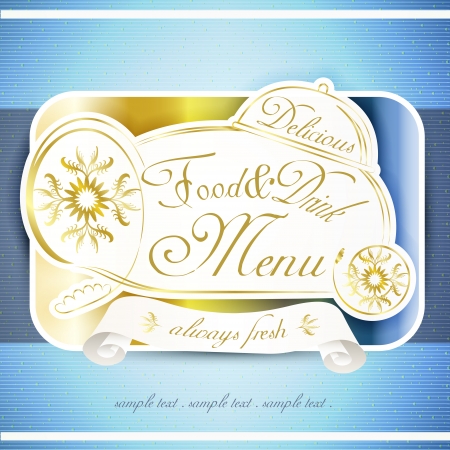 vector restaurant menu brochure cover design templateのイラスト素材