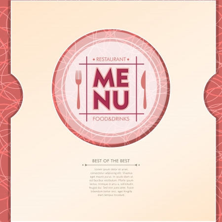 vector restaurant menu brochure cover design templateのイラスト素材