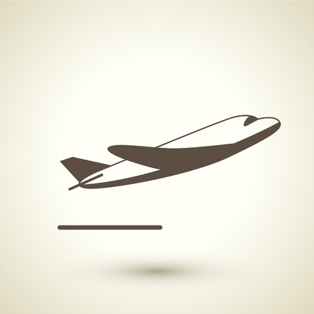 retro style departure icon isolated on brown backgroundのイラスト素材