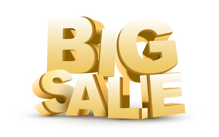3D big sale  isolated white backgroundのイラスト素材