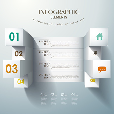 3d white vector abstract bar chart infographic elementsのイラスト素材
