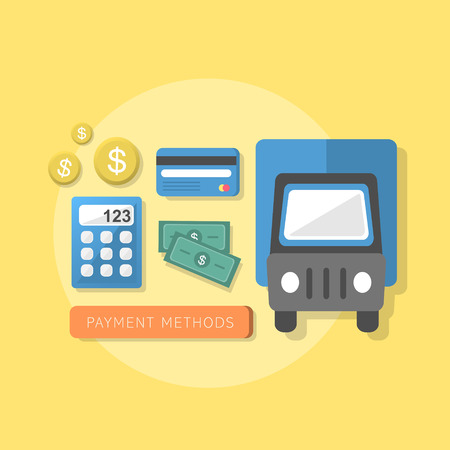 flat design style concept of payment methodsのイラスト素材