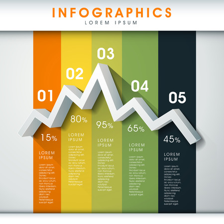 modern vector abstract line chart infographic elementsのイラスト素材