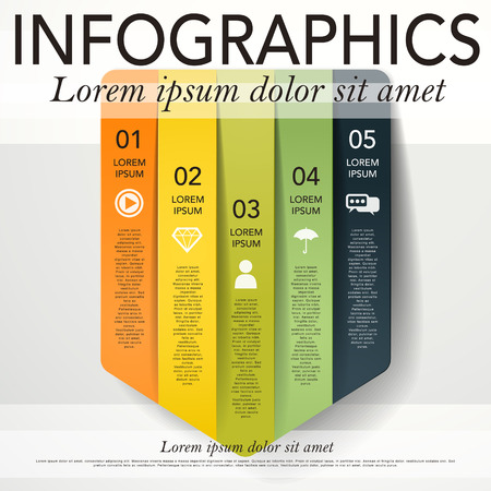 modern vector abstract colorful banner infographic elementsのイラスト素材