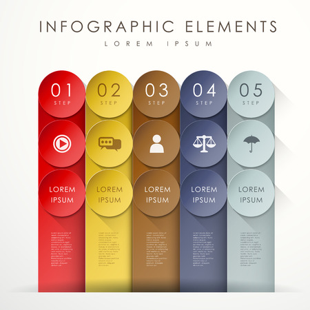 modern vector abstract colorful banner infographic elementsのイラスト素材