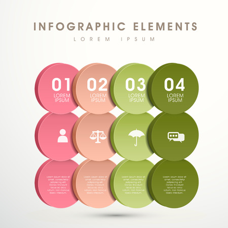 modern vector abstract colorful option infographic elementsのイラスト素材