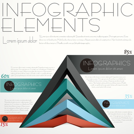 flat design vector abstract pyramid infographic elementsのイラスト素材