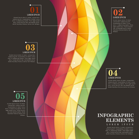 modern vector abstract colorful tile infographic elementsのイラスト素材