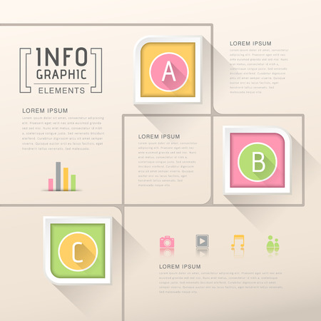 flat design vector abstract option infographic elementsのイラスト素材