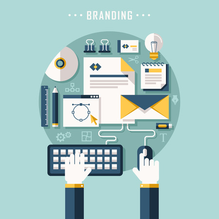 illustration concept of brandingのイラスト素材