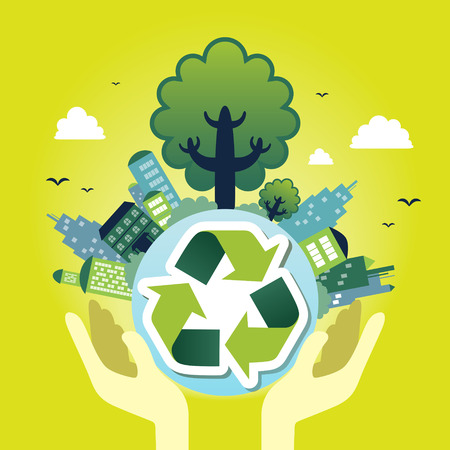 illustration concept of ecologyのイラスト素材