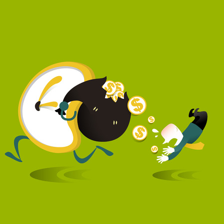illustration concept of time is moneyのイラスト素材