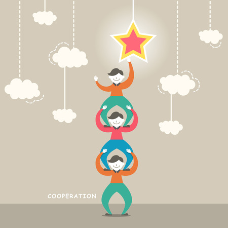 flat design illustration concept of cooperationのイラスト素材
