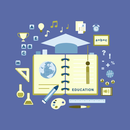 modern flat design style concept of educationのイラスト素材