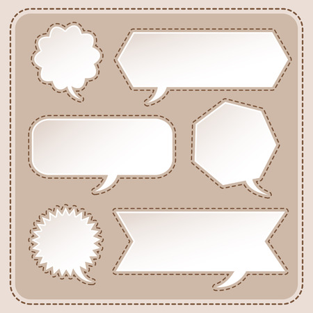 white abstract paper speech bubble design elementsのイラスト素材