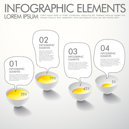 modern vector abstract bowl option infographic elementsのイラスト素材
