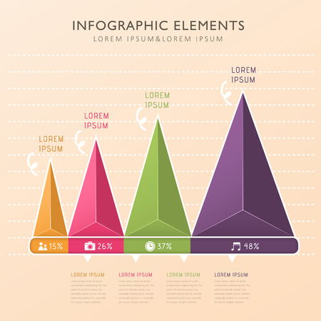 modern vector abstract pyramid chart infographic elementsのイラスト素材