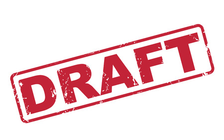 stamp draft with red text over white background stamp draft with red text over white background