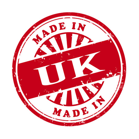 illustration of grunge rubber stamp with the text made in UK written insideのイラスト素材