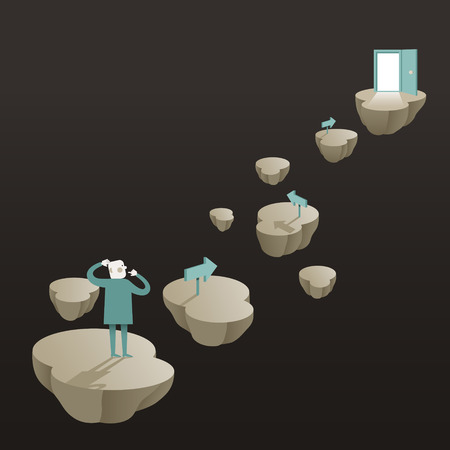 flat design vector illustration concept of challengeのイラスト素材