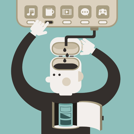 flat design vector illustration concept of break timeのイラスト素材