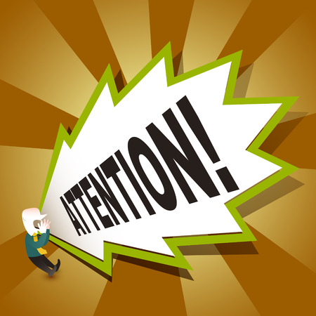 flat design vector illustration concept of attentionのイラスト素材