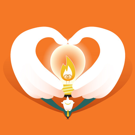 flat design vector illustration concept of love this ideaのイラスト素材