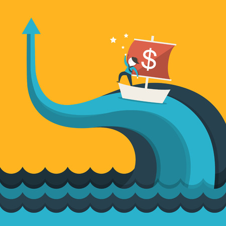 flat design vector illustration concept of growthのイラスト素材