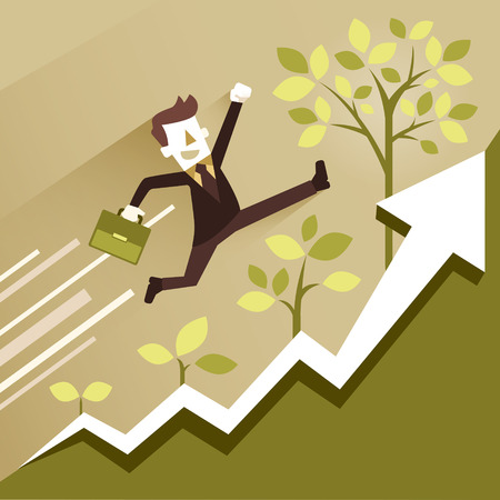 flat design vector illustration concept of growthのイラスト素材