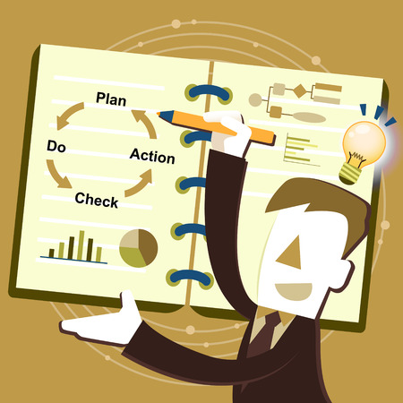 flat design vector illustration concept of planningのイラスト素材