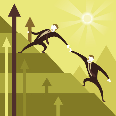flat design vector illustration concept of team workのイラスト素材