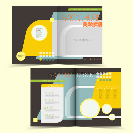 template of brochure design with spread pagesのイラスト素材