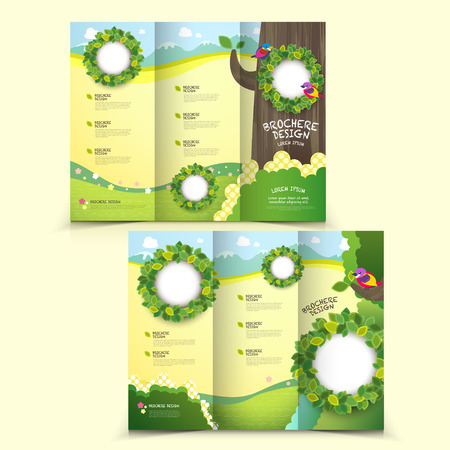 template of brochure design with spread pagesのイラスト素材