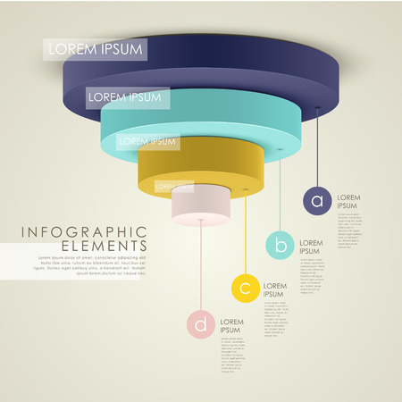realistic vector abstract 3d pie chart infographic elementsのイラスト素材
