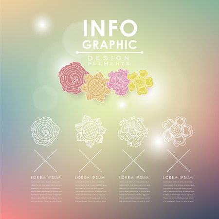 hand drawn flower vector illustration infographic elements designのイラスト素材