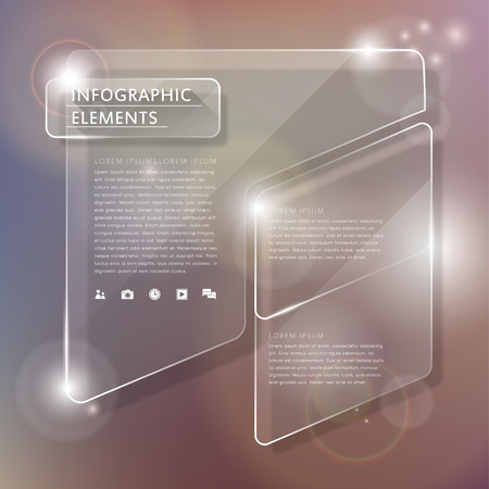 realistic glass vector illustration infographics elements designのイラスト素材