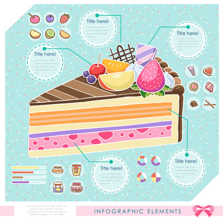 hand draw style vector dessert infographic elementsのイラスト素材